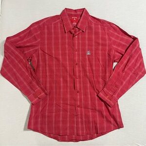 University of Arizona Red and White Plaid Men's Casual Button Down Shirt